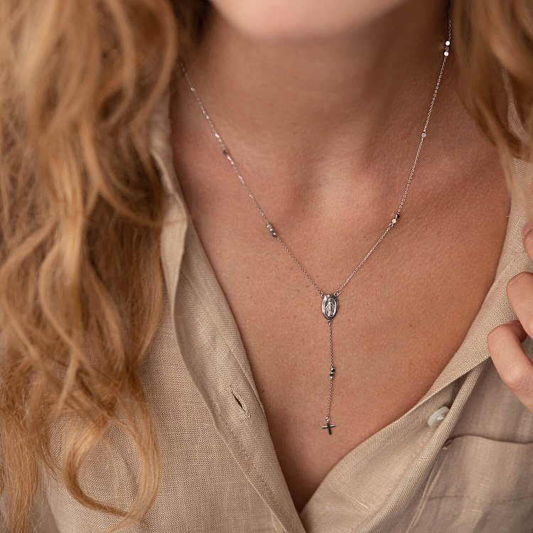 Кольє "Розарій" у білому золоті кол02212 від ювелірного магазину Онікс - 3