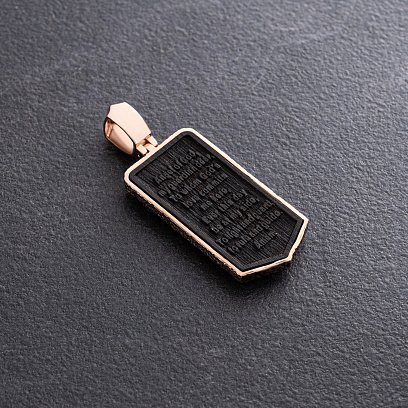 Золотой кулон "Архангел Михаил" с эбеновым деревом 1265к №5