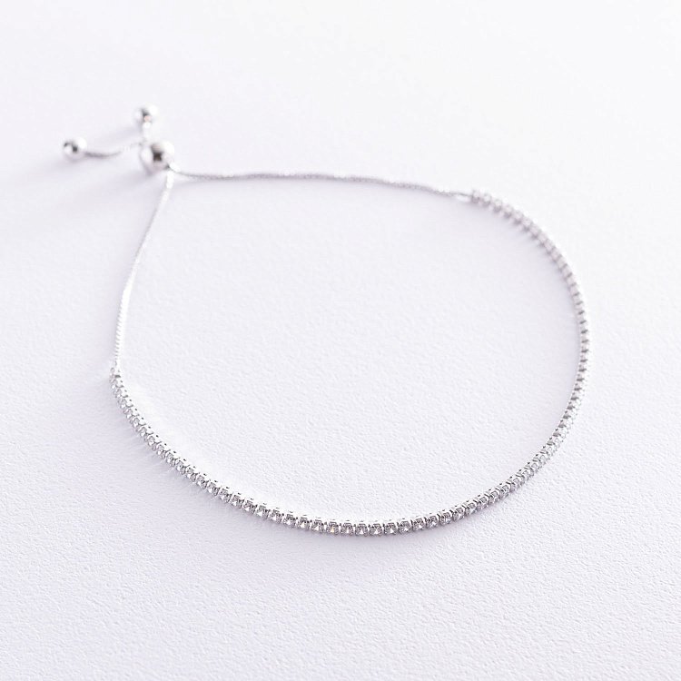 Серебряный браслет "Утонченный" с белыми фианитами 141494 от ювелирного магазина Оникс - 9