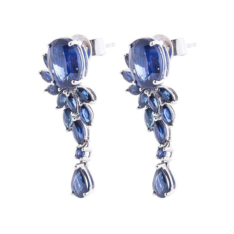 Золоті сережки-пусети (кіаніт, сапфір) сб0258tk від ювелірного магазину Онікс - 2