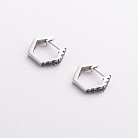 Золотые серьги с черными бриллиантами сб0666ca от ювелирного магазина Оникс - 1