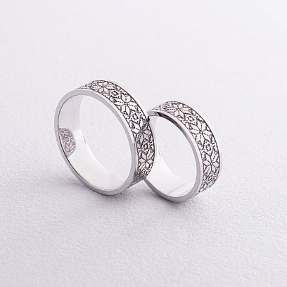 Обручка "Вишиванка" в білому золоті 28931100 №3