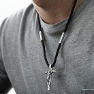Православный серебряный крест "Распятие. Спаси и Сохрани" на шнурке 848 от ювелирного магазина Оникс - 1