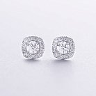 Сережки - пусети з діамантами (біле золото) 320711121 от ювелирного магазина Оникс
