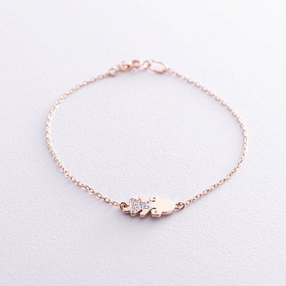 Золотой браслет "Девочка" (фианит) б03958