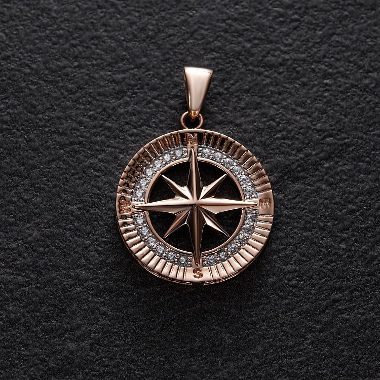 Золотой кулон "Роза ветров" п03329 от ювелирного магазина Оникс