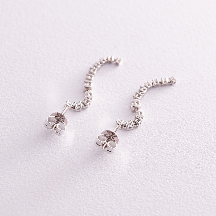 Золотые серьги - пусеты с бриллиантами сб0431ca от ювелирного магазина Оникс - 4