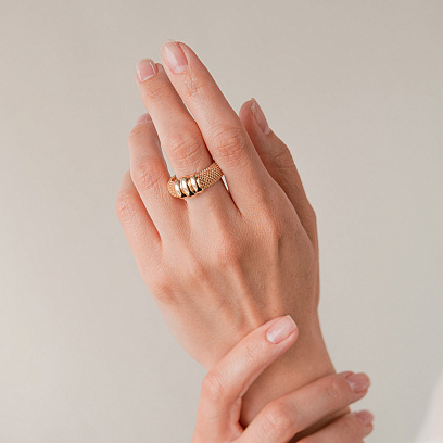 Кольцо "Marie" в желтом золоте к08274 №2