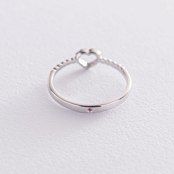 Золота каблучка "Сердечко" з діамантами 101-10028 №3