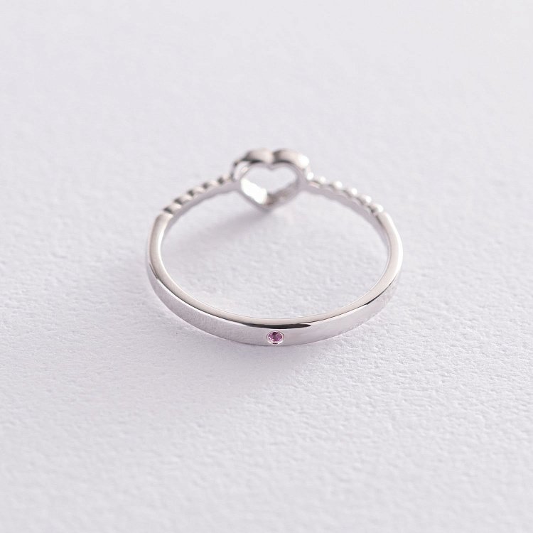 Золота каблучка "Сердечко" з діамантами 101-10028 від ювелірного магазину Онікс - 2