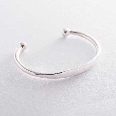 Срібний жорсткий браслет для гравіювання 141395