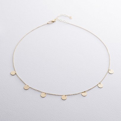 Золотое колье с монетками кол01442 №2