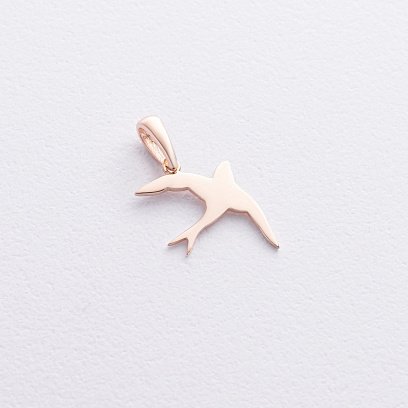 Золотой кулон "Ласточка" п03022