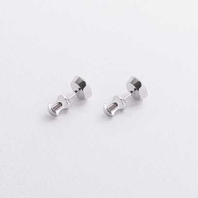 Золотые серьги - пусеты с бриллиантами 344901121 №3