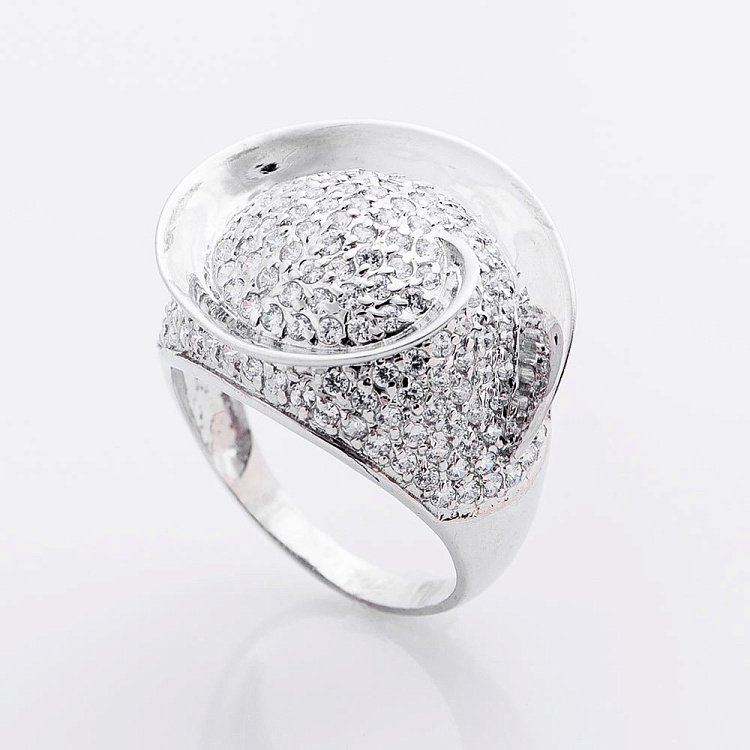 Золота каблучка (фіаніти) к01393ж від ювелірного магазину Онікс