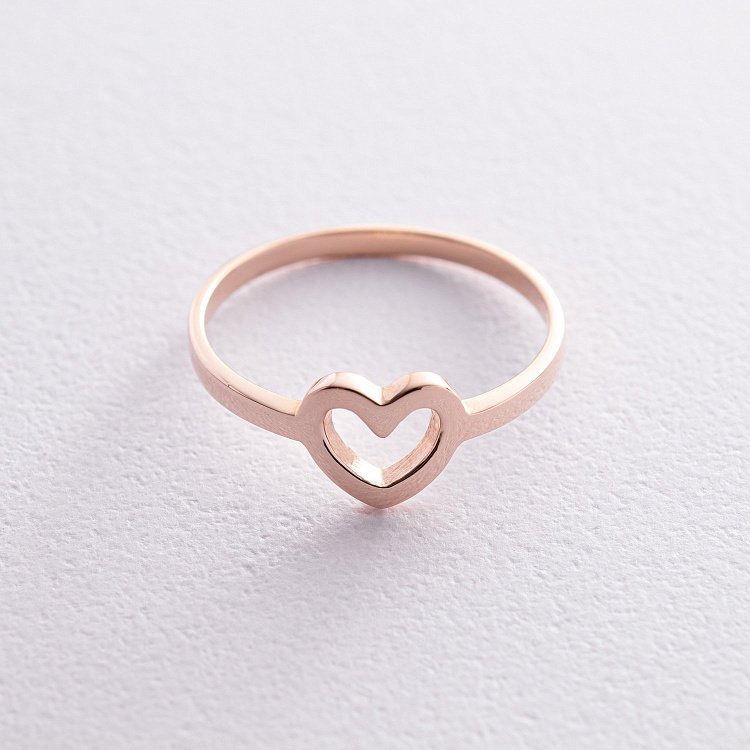 Кольцо "Сердечко" в красном золоте к07409 от ювелирного магазина Оникс