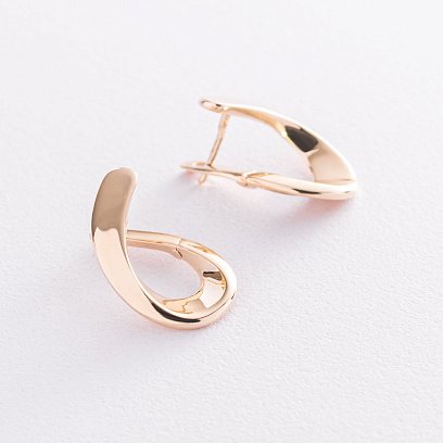 Серьги "Капельки" в желтом золоте с07384 №4