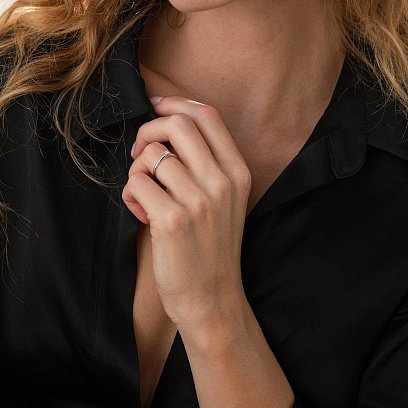 Помолвочное золотое кольцо с бриллиантом 221071121 №2