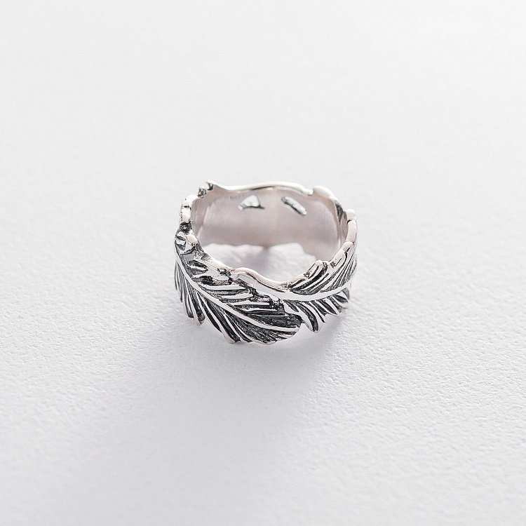 Серебряное кольцо "Перышко" 111715 от ювелирного магазина Оникс - 3