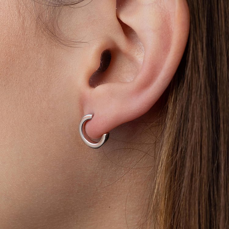 Серьги - пусеты "Мэрилин" в белом золоте с08177 от ювелирного магазина Оникс - 3