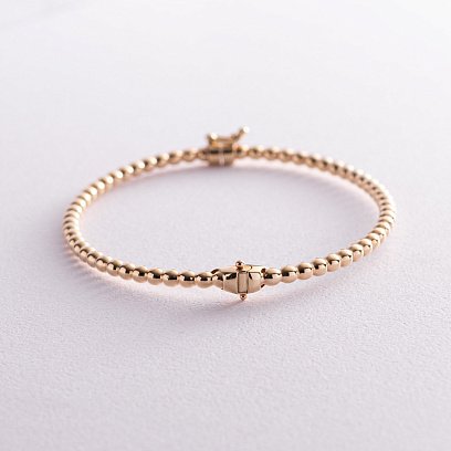 Жорсткий золотий браслет "Кульки" б02773 №8