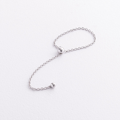 Серебряное кольцо "Шарик на цепочке" 901-01625 №4