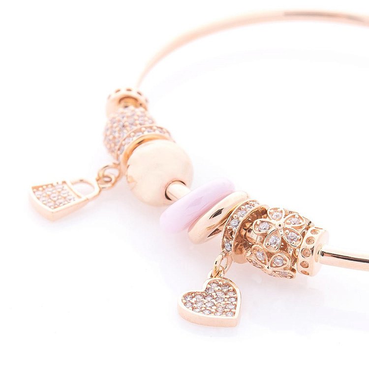 Золотой браслет (фианиты, полимер) б03383 от ювелирного магазина Оникс - 1