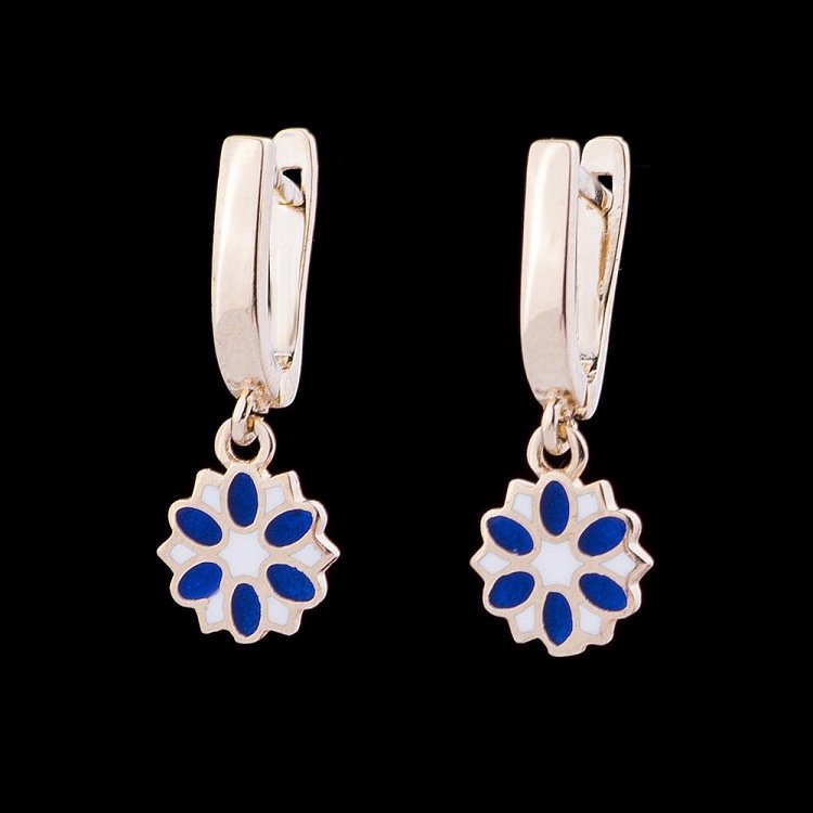 Детские золотые серьги "Цветочек" с04797с от ювелирного магазина Оникс