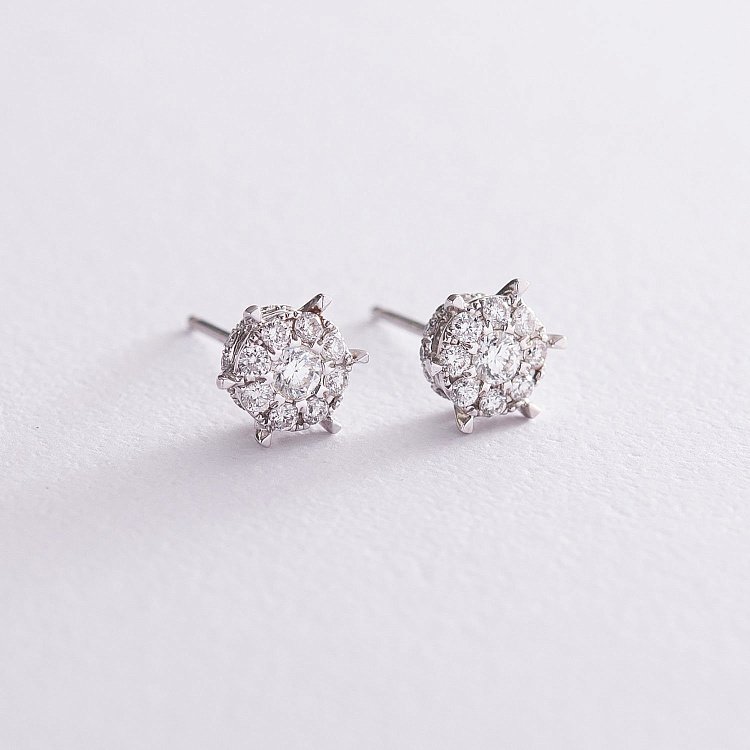 Золотые серьги - пусеты с бриллиантами с173 от ювелирного магазина Оникс