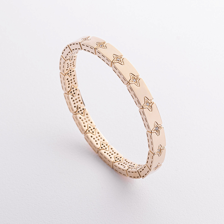 Браслет "Brianna" в желтом золоте (фианиты) б05787 от ювелирного магазина Оникс