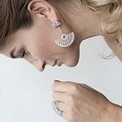 Срібні сережки Віяла з фіанітами 121898 от ювелирного магазина Оникс
