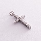 Срібний хрест з фіанітами (родій) 132010 от ювелирного магазина Оникс