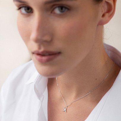 Кольє "Літачок" в білому золоті кол01609 №6