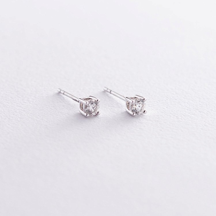 Золотые серьги-пусеты с бриллиантами сб0187fn от ювелирного магазина Оникс