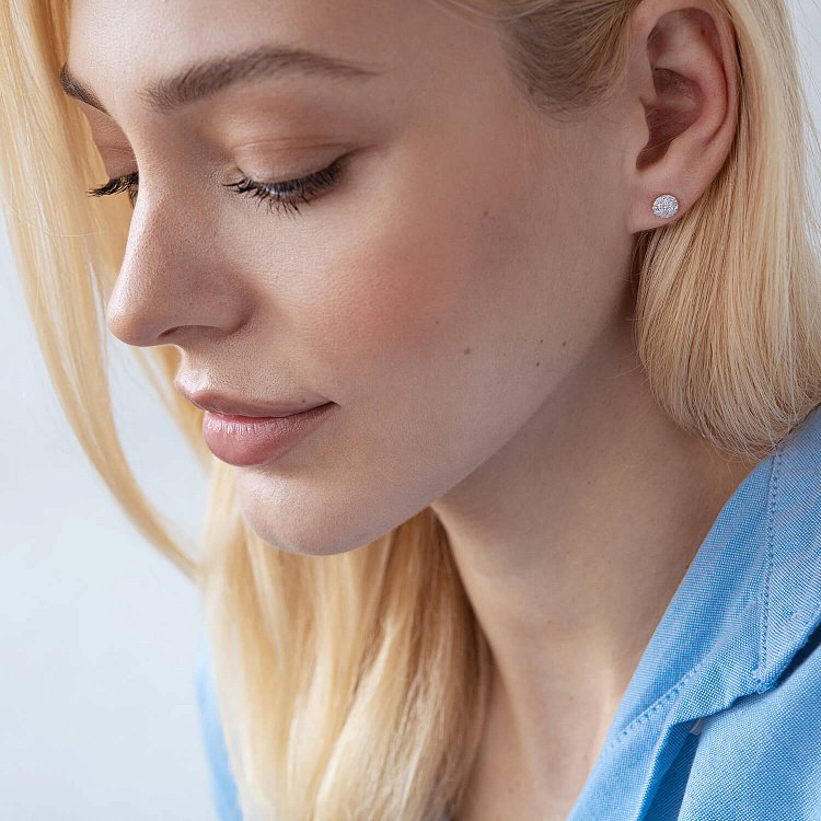 Золоті сережки - пусети "Неллі" з діамантами 102-10072 від ювелірного магазину Онікс - 7