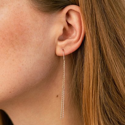 Золотые серьги - протяжки с06700 №3