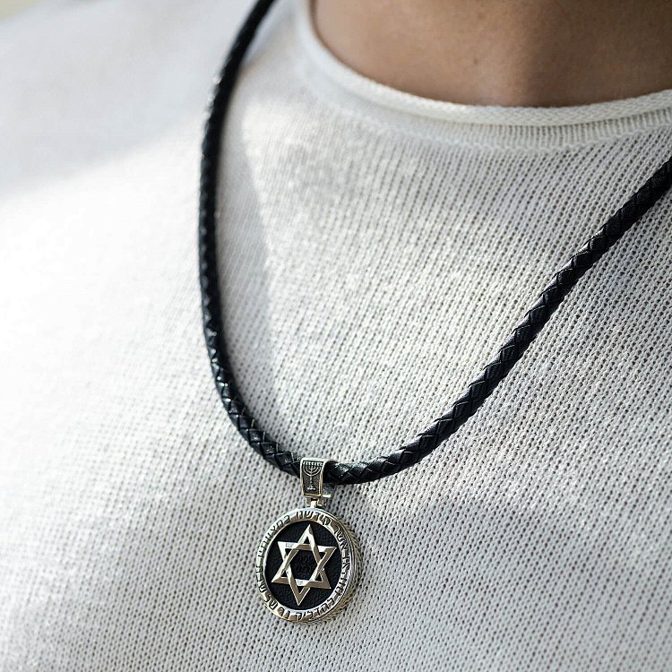 Золотой кулон "Звезда Давида" (эбеновое дерево) 1183б от ювелирного магазина Оникс - 1