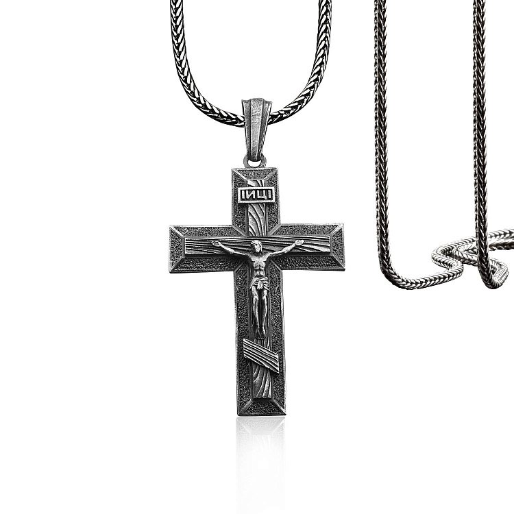 Срібний хрест "Розп'яття Ісуса Христа" 133168 від ювелірного магазину Онікс - 4