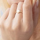 Золотое кольцо "Клевер" с фианитами к07007 от ювелирного магазина Оникс - 3
