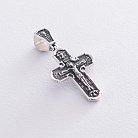 Срібний хрест "Розп'яття Христове" (чорніння) 133009 от ювелирного магазина Оникс - 2