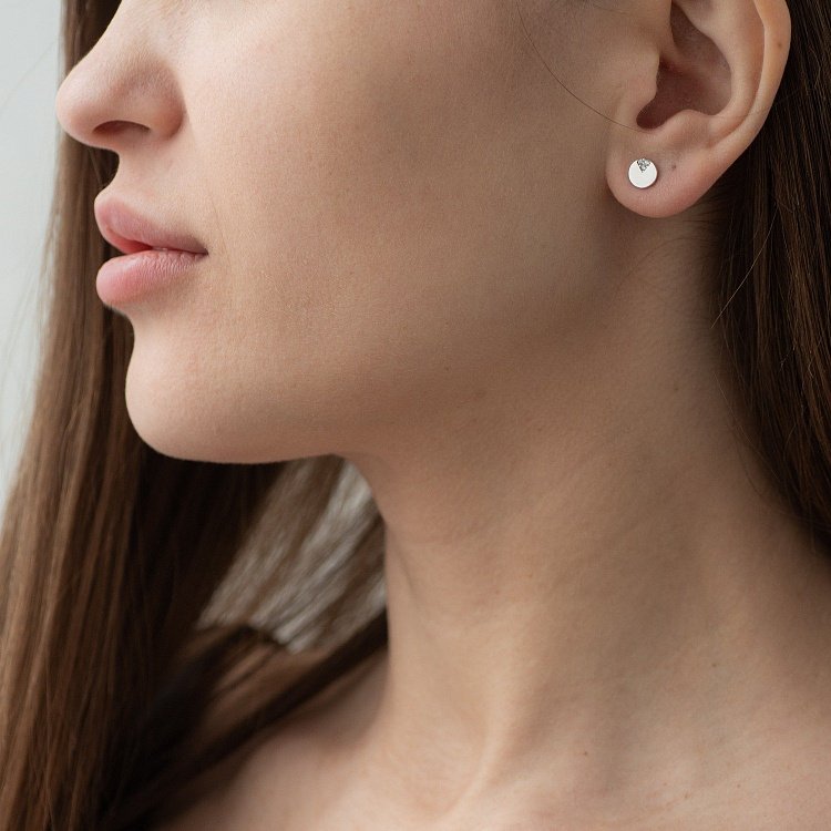 Золоті сережки - пусети з фіанітами с06723 від ювелірного магазину Онікс - 4