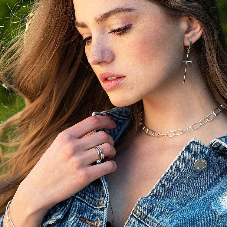 Срібні сережки "Хрести" 122591 від ювелірного магазину Онікс - 5