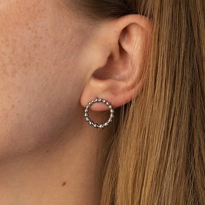 Срібні сережки - пусети "Легкість" 122746 №2