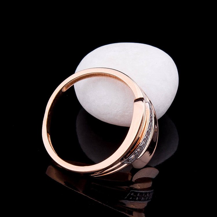 Золота каблучка з фіанітами к03952 від ювелірного магазину Онікс - 1