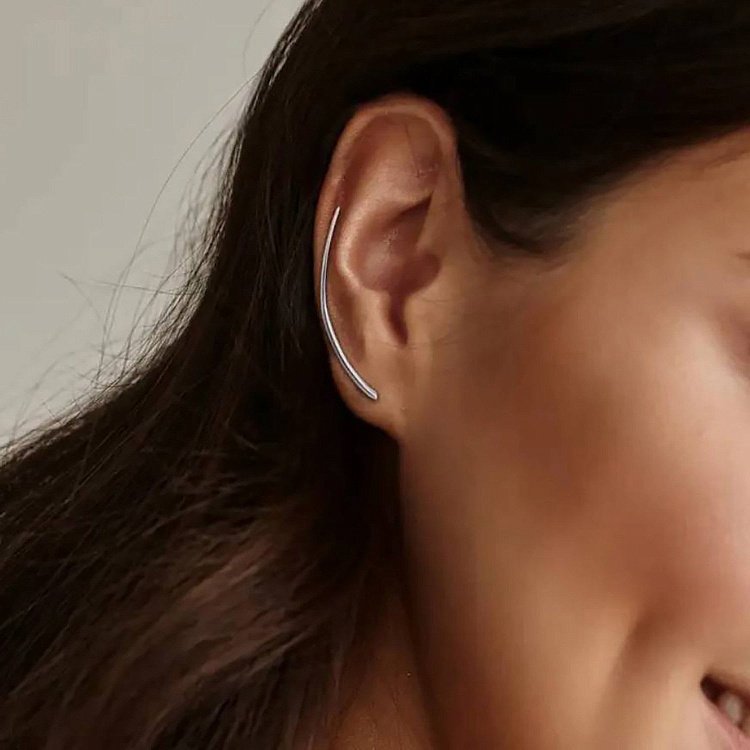 Срібна моносережка - клаймбер (на праве вушко) 912-00928 від ювелірного магазину Онікс - 7