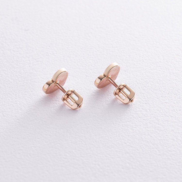 Сережки - пусети "Сердечки" у жовтому золоті с08440 від ювелірного магазину Онікс - 3