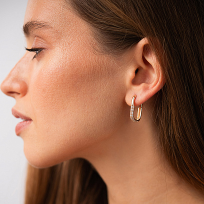 Золоті сережки "Camille" з фіанітами с09281 №2