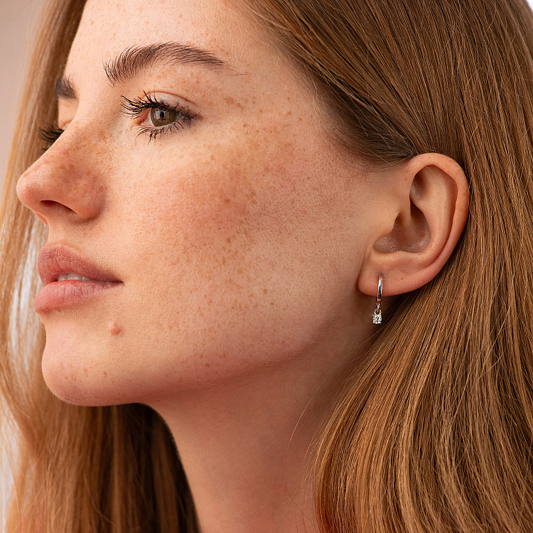 Срібні сережки з фіанітами 7239 від ювелірного магазину Онікс - 3