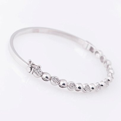 Золотий браслет з кульками (фіаніти) б02781 №3