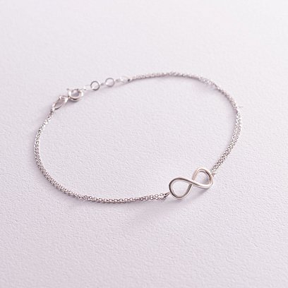 Браслет "Бесконечность" в белом золоте б04854